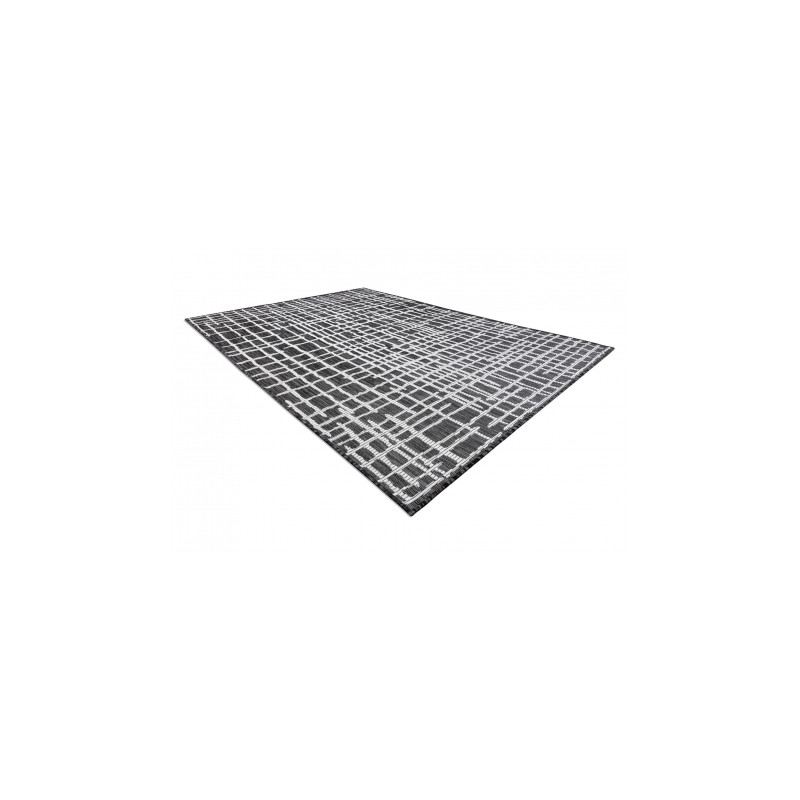 Dywan SZNURKOWY SIZAL SION Kratka, Linie 22144 płaskie tkanie czarny / ecru 140x190cm Dywan SZNURKOWY SIZAL SION Kratka, Linie 22144 płaskie tkanie czarny / ecru 140x190cm