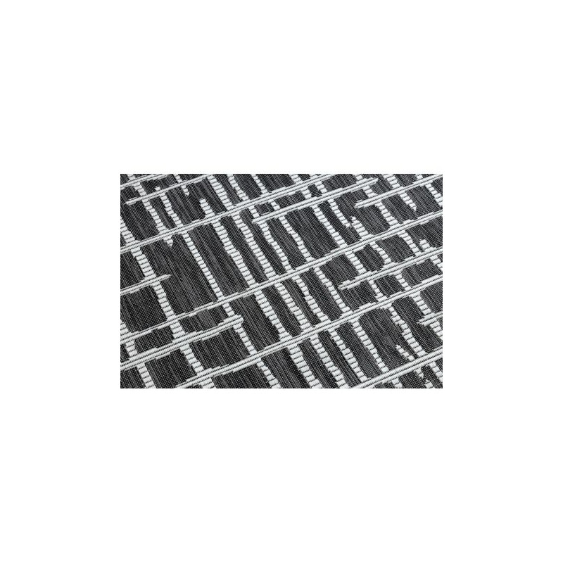 Dywan SZNURKOWY SIZAL SION Kratka, Linie 22144 płaskie tkanie czarny / ecru 140x190cm Dywan SZNURKOWY SIZAL SION Kratka, Linie 22144 płaskie tkanie czarny / ecru 140x190cm