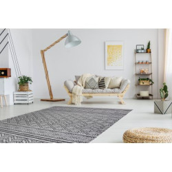 Dywan SZNURKOWY SIZAL SION Zygzag, Romby Boho 22168 płaskie tkanie czarny / ecru 80x150cm Dywan SZNURKOWY SIZAL SION Zygzag, Romby Boho 22168 płaskie tkanie czarny / ecru 80x150cm
