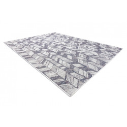 Dywan SZNURKOWY SIZAL SION Jodełka, Chevron 22180 płaskie tkanie ecru / niebieski / róż 200x290cm