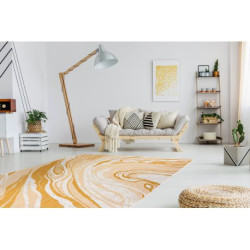 Dywan SZNURKOWY SIZAL SION Marmur 22169 płaskie tkanie ecru / żółty /  beż 80x150cm