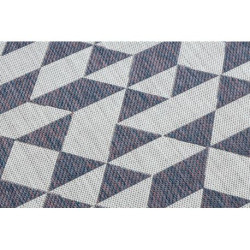 Dywan SZNURKOWY SIZAL SION Geometryczny, Trójkąty 22373 płaskie tkanie ecru / niebieski / róż 120x170cm
