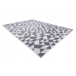 Dywan SZNURKOWY SIZAL SION Geometryczny, Trójkąty 22373 płaskie tkanie ecru / niebieski / róż 200x290cm