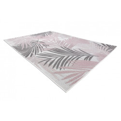 Dywan SZNURKOWY SIZAL SION Liście Palmy , tropikalny 2837 płaskie tkanie ecru / róż 70x250cm