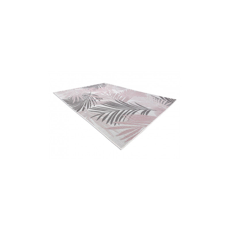 Dywan SZNURKOWY SIZAL SION Liście Palmy , tropikalny 2837 płaskie tkanie ecru / róż 70x250cm