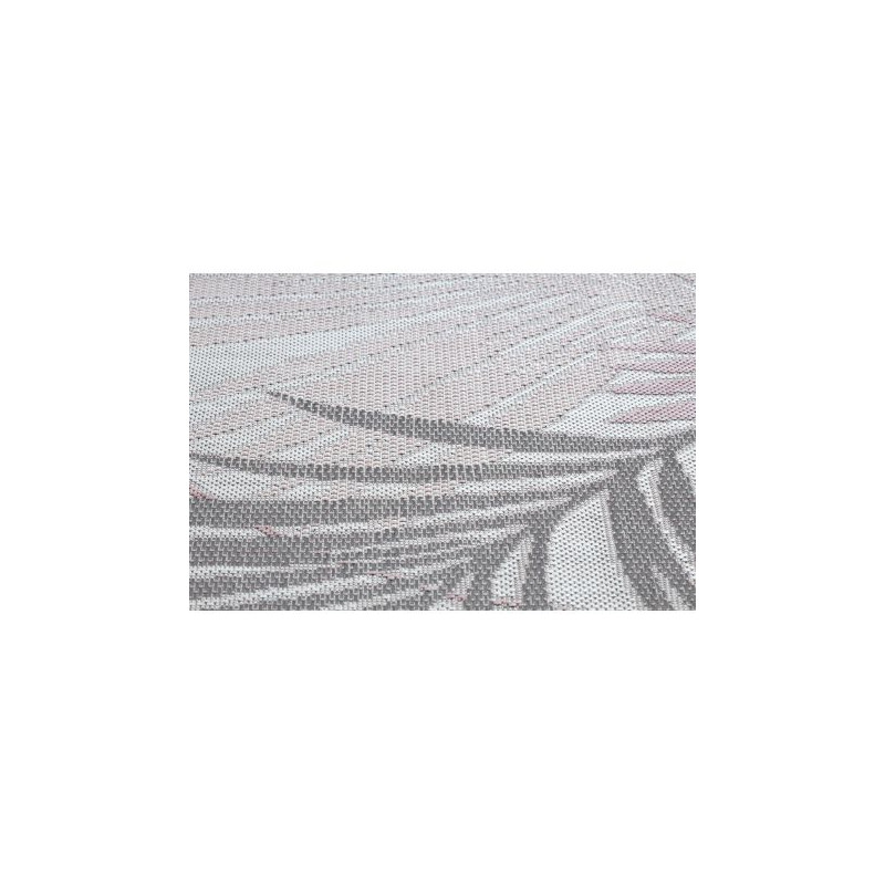 Dywan SZNURKOWY SIZAL SION Liście Palmy , tropikalny 2837 płaskie tkanie ecru / róż 70x250cm