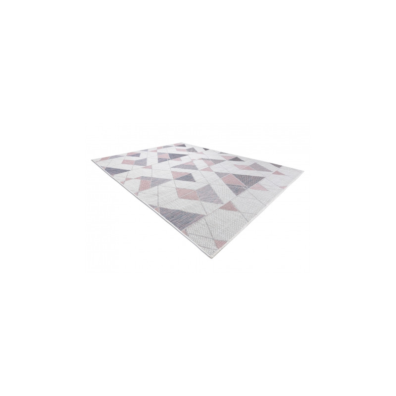 Dywan SZNURKOWY SIZAL SION Geometryczny, Trójkąty 3006 płaskie tkanie ecru / róż 70x250cm Dywan SZNURKOWY SIZAL SION Geometryczny, Trójkąty 3006 płaskie tkanie ecru / róż 70x250cm