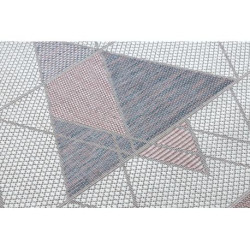 Dywan SZNURKOWY SIZAL SION Geometryczny, Trójkąty 3006 płaskie tkanie ecru / róż 70x250cm Dywan SZNURKOWY SIZAL SION Geometryczny, Trójkąty 3006 płaskie tkanie ecru / róż 70x250cm