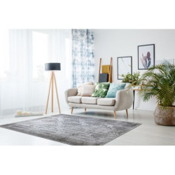 Dywan AKRYL VALENCIA 6177 ORNAMENT, przecierany, vintage jasny szary / ciemny szary 80x150cm