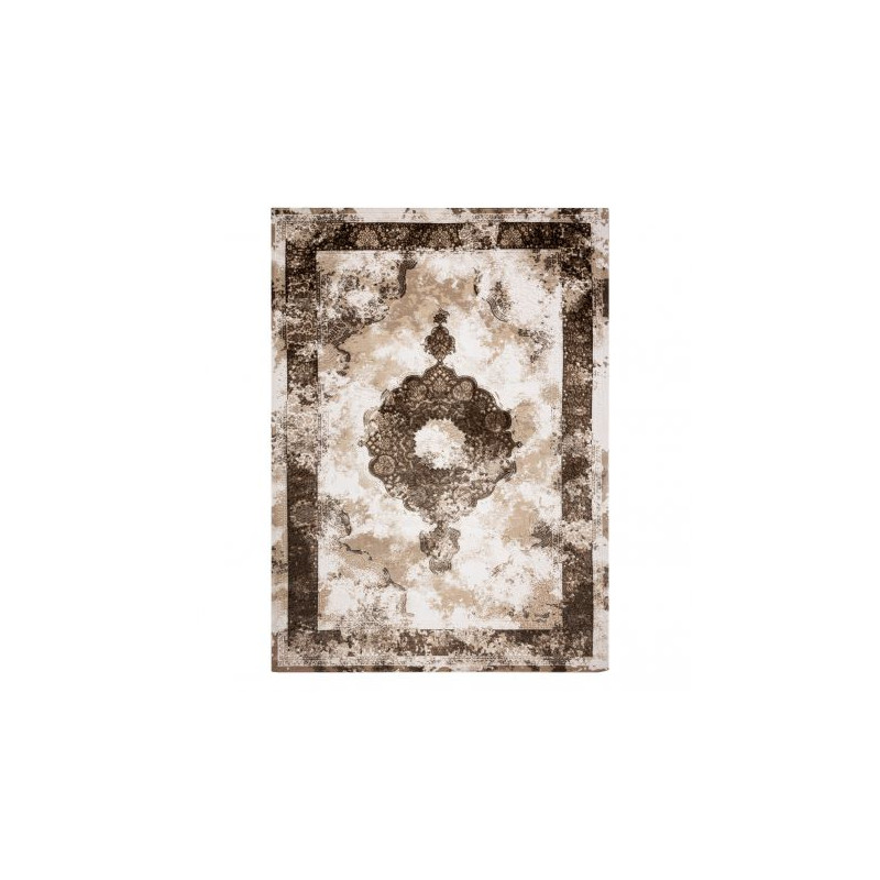 Dywan AKRYL VALENCIA 9987 ORNAMENT, RAMKA, przecierany, vintage beż 200x300cm