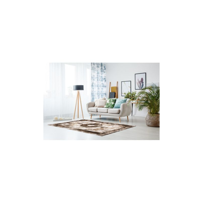Dywan AKRYL VALENCIA 9987 ORNAMENT, RAMKA, przecierany, vintage beż 200x300cm