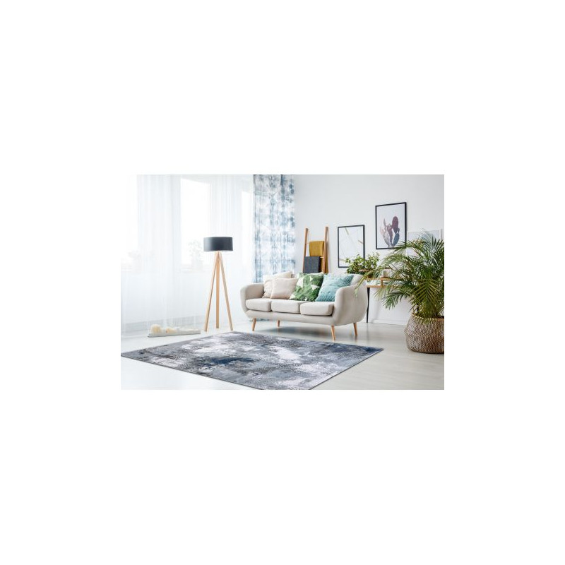 Dywan AKRYL VALENCIA 9995 ORNAMENT, przecierany, vintage szary / niebieski 80x150cm