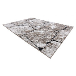 Dywan nowoczesny COZY 8985 Brick Kostka brukowa, kamień - Strukturalny, dwa poziomy runa brązowy 140x190cm