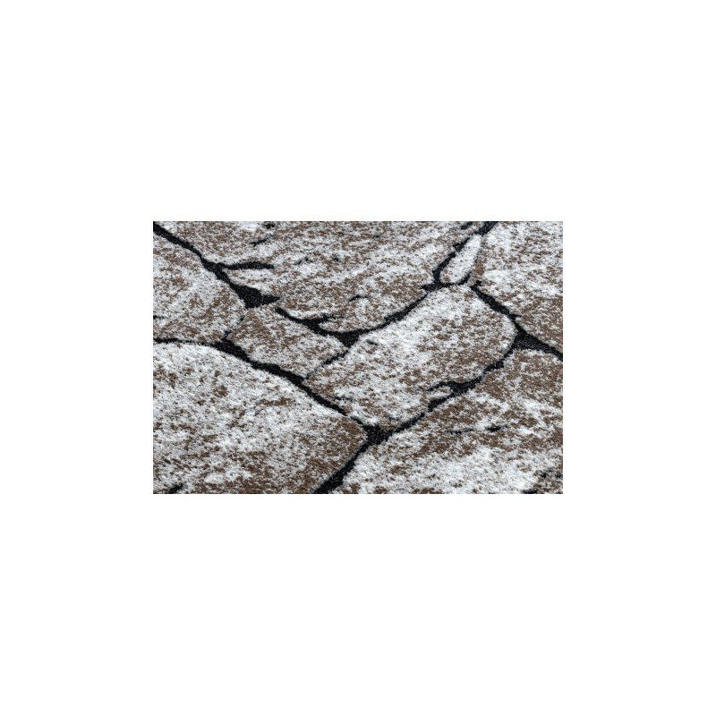 Dywan nowoczesny COZY 8985 Brick Kostka brukowa, kamień - Strukturalny, dwa poziomy runa brązowy 140x190cm