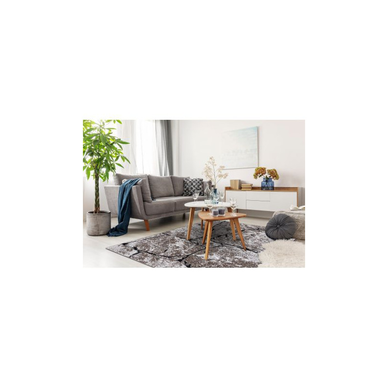 Dywan nowoczesny COZY 8985 Brick Kostka brukowa, kamień - Strukturalny, dwa poziomy runa brązowy 160x220cm