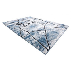 Dywan nowoczesny COZY 8873 Cracks Popękany beton - Strukturalny, dwa poziomy runa niebieski 80x150cm