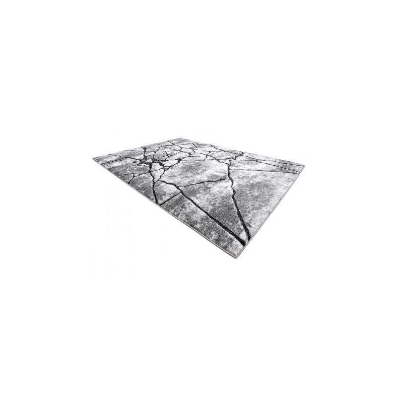 Dywan nowoczesny COZY 8873 Cracks Popękany beton - Strukturalny, dwa poziomy runa ciemny szary 120x170cm