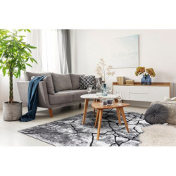 Dywan nowoczesny COZY 8873 Cracks Popękany beton - Strukturalny, dwa poziomy runa ciemny szary 200x290cm