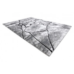 Dywan nowoczesny COZY 8873 Cracks Popękany beton - Strukturalny, dwa poziomy runa ciemny szary 280x370cm