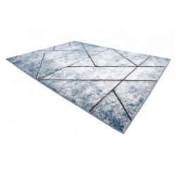 Dywan nowoczesny COZY 8872 Wall, geometryczny, trójkąty - Strukturalny, dwa poziomy runa niebieski 140x190cm