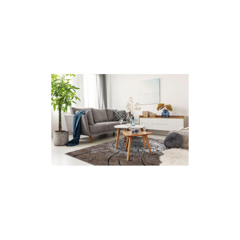 Dywan nowoczesny COZY 8875 Wood, pień - Strukturalny, dwa poziomy runa brązowy 140x190cm