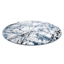 Dywan nowoczesny COZY 8871 Koło, Marble, Marmur - Strukturalny, dwa poziomy runa niebieski koło 100cm