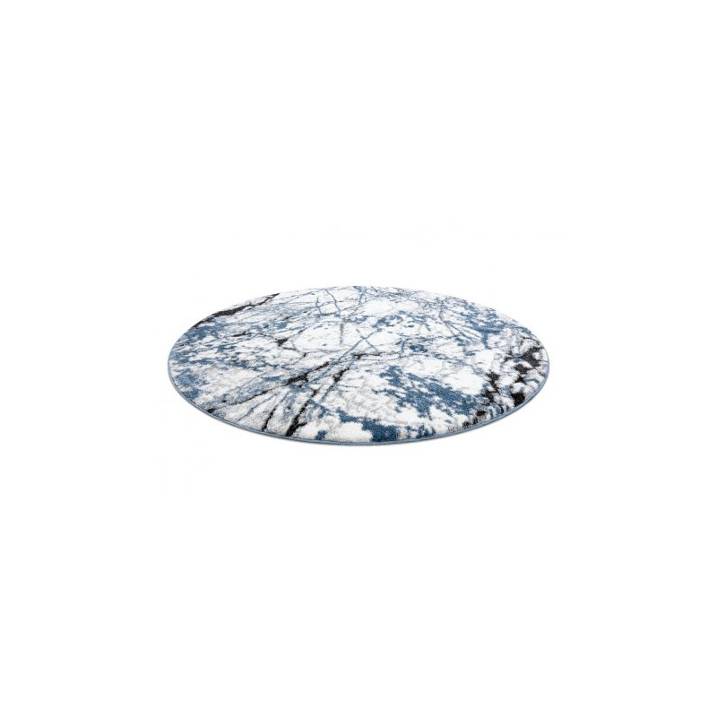 Dywan nowoczesny COZY 8871 Koło, Marble, Marmur - Strukturalny, dwa poziomy runa niebieski koło 120cm