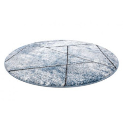 Dywan nowoczesny COZY 8872 Koło Wall, geometryczny, trójkąty - Strukturalny, dwa poziomy runa niebieski koło 160cm