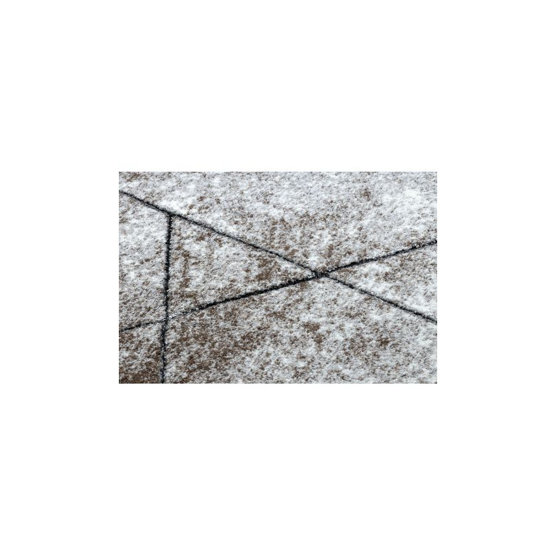 Dywan nowoczesny COZY 8872 Koło Wall, geometryczny, trójkąty - Strukturalny, dwa poziomy runa brązowy koło 100cm
