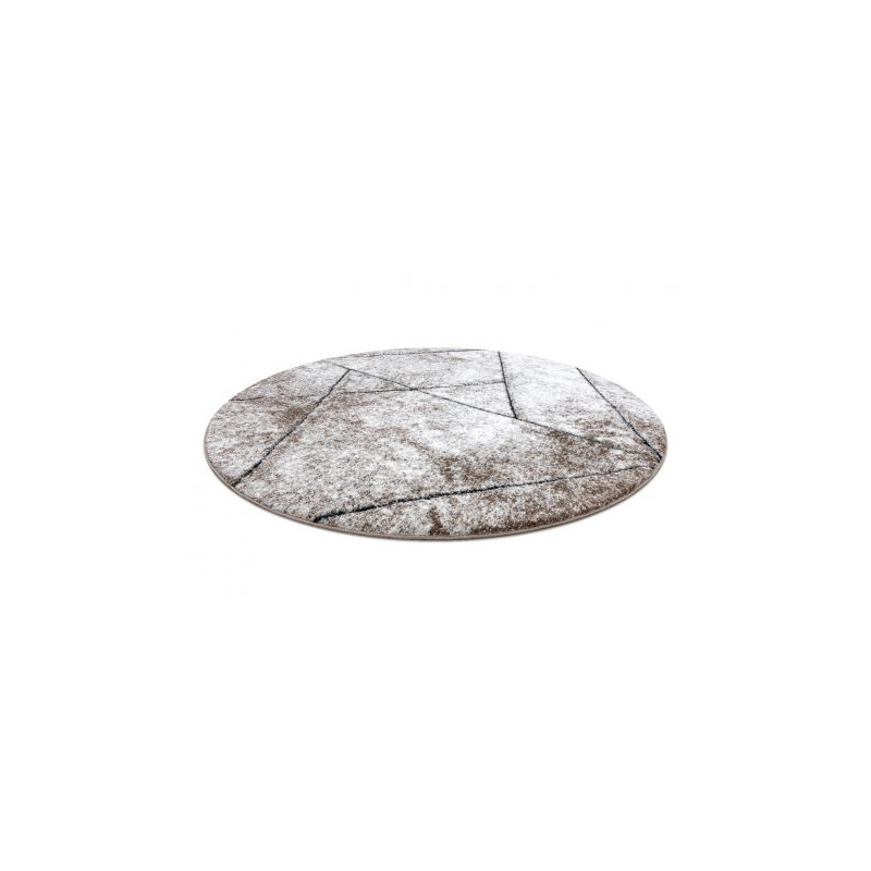 Dywan nowoczesny COZY 8872 Koło Wall, geometryczny, trójkąty - Strukturalny, dwa poziomy runa brązowy koło 160cm
