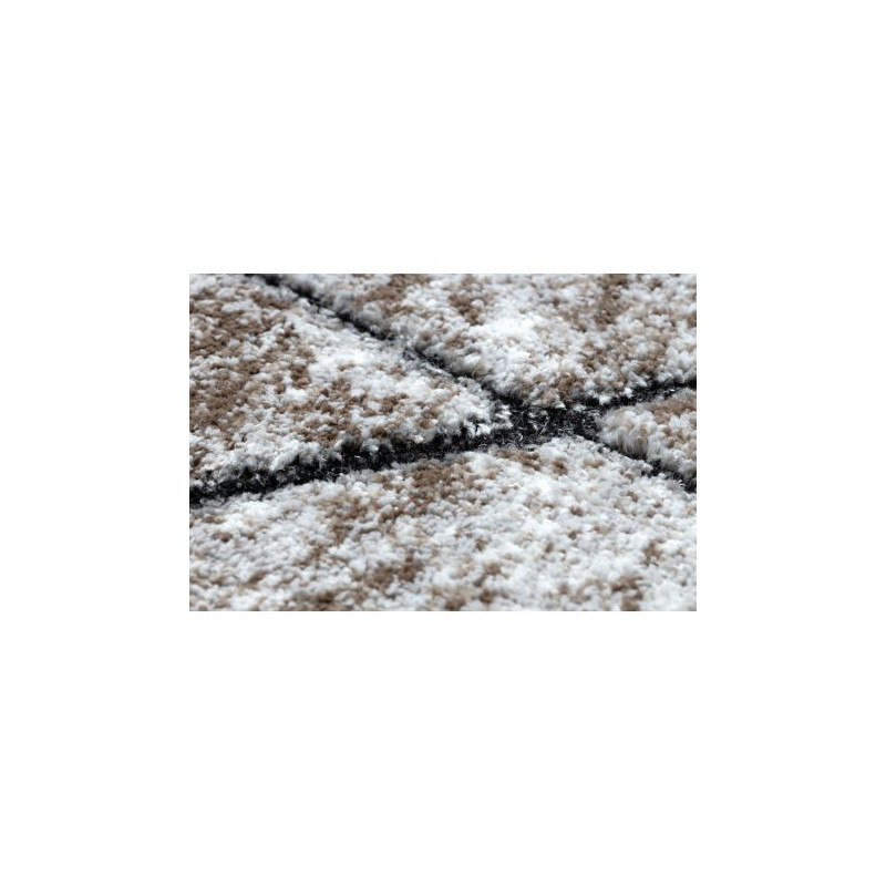 Dywan nowoczesny COZY 8872 Koło Wall, geometryczny, trójkąty - Strukturalny, dwa poziomy runa brązowy koło 160cm