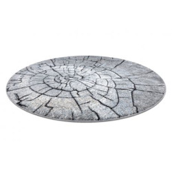 Dywan nowoczesny COZY 8875 Koło, Wood, pień - Strukturalny, dwa poziomy runa szary / niebieski koło 160cm