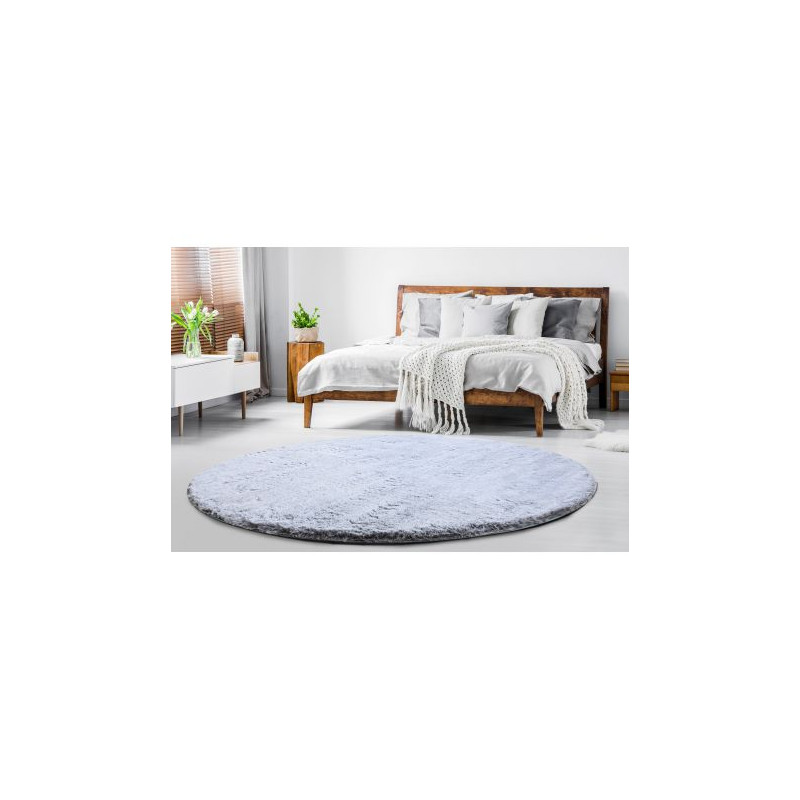 Dywan LAPIN Shaggy koło szary / kość słoniowa, antypoślizgowy, do prania koło 60cm Dywan LAPIN Shaggy koło szary / kość słoniowa, antypoślizgowy, do prania koło 60cm
