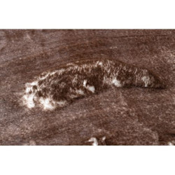 Dywan LAPIN Shaggy koło kość słoniowa / czekolada antypoślizgowy, do prania koło 120cm Dywan LAPIN Shaggy koło kość słoniowa / czekolada antypoślizgowy, do prania koło 120cm