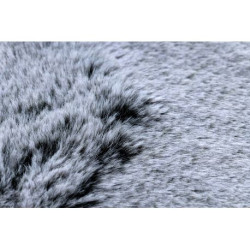 Dywan LAPIN Shaggy czarny / kość słoniowa, antypoślizgowy, do prania 80x150cm