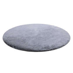 Dywan LAPIN Shaggy koło czarny / kość słoniowa, antypoślizgowy, do prania koło 80cm