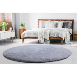 Dywan LAPIN Shaggy koło czarny / kość słoniowa, antypoślizgowy, do prania koło 60cm Dywan LAPIN Shaggy koło czarny / kość słoniowa, antypoślizgowy, do prania koło 60cm