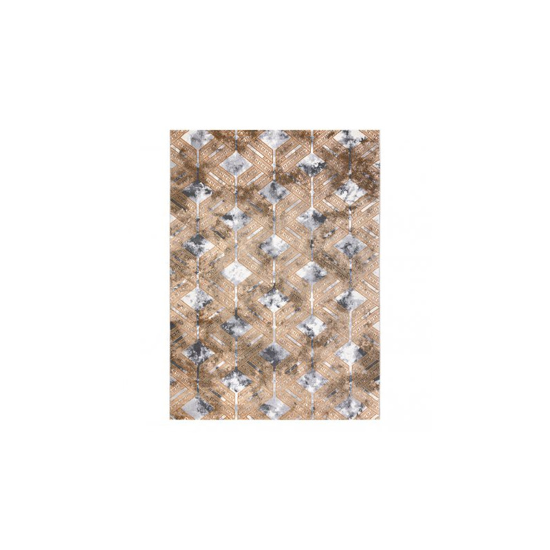 Dywan OPERA 0A006A C90 62 Romby, przecierany, vintage - Strukturalny, dwa poziomy runa miedziany / szary 160x230cm