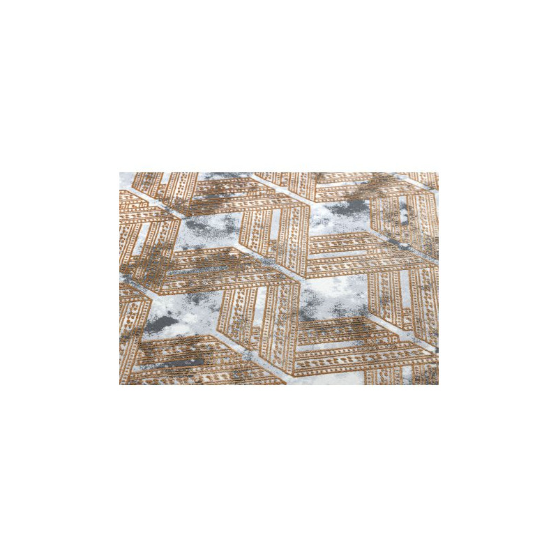 Dywan OPERA 0A006A C90 62 Romby, przecierany, vintage - Strukturalny, dwa poziomy runa miedziany / szary 160x230cm