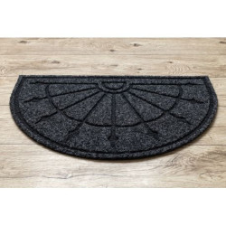Wycieraczka PATIO 2098 półokrąg antypoślizgowa, zewnętrzna, wewnętrzna, na gumie - antracyt 50x77cm