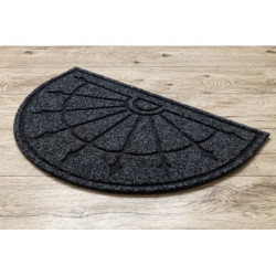 Wycieraczka PATIO 2098 półokrąg antypoślizgowa, zewnętrzna, wewnętrzna, na gumie - antracyt 50x77cm