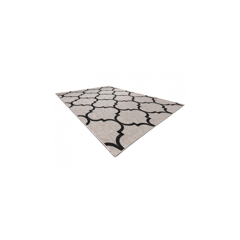 DYWAN SZNURKOWY SIZAL FLOORLUX 20608 , koniczyna marokańska, trellis srebrny / czarny 140x200cm DYWAN SZNURKOWY SIZAL FLOORLUX 20608 , koniczyna marokańska, trellis srebrny / czarny 140x200cm