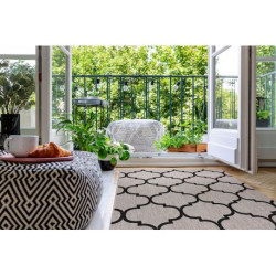DYWAN SZNURKOWY SIZAL FLOORLUX 20608 , koniczyna marokańska, trellis srebrny / czarny 140x200cm DYWAN SZNURKOWY SIZAL FLOORLUX 20608 , koniczyna marokańska, trellis srebrny / czarny 140x200cm