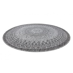 Dywan SZNURKOWY SIZAL LOFT 21207 Rozeta koło BOHO kość słoniowa/srebrny/szary koło 160cm