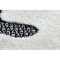 Dywan dziecięcy JOY Koło Sheep owca, dla dzieci - Strukturalny, dwa poziomy runa krem / czarny koło 140cm