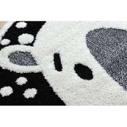 Dywan dziecięcy JOY Koło Teddy miś, dla dzieci - Strukturalny, dwa poziomy runa krem / czarny koło 120cm Dywan dziecięcy JOY Koło Teddy miś, dla dzieci - Strukturalny, dwa poziomy runa krem / czarny koło 120cm