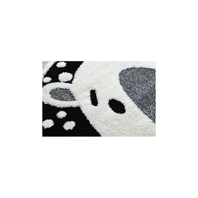 Dywan dziecięcy JOY Koło Teddy miś, dla dzieci - Strukturalny, dwa poziomy runa krem / czarny koło 140cm Dywan dziecięcy JOY Koło Teddy miś, dla dzieci - Strukturalny, dwa poziomy runa krem / czarny koło 140cm