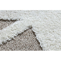 Dywan dziecięcy JOY Koło Snowflake płatek śniegu, dla dzieci - Strukturalny, dwa poziomy runa beż / krem koło 120cm