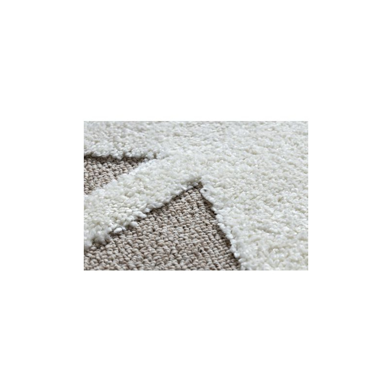Dywan dziecięcy JOY Koło Snowflake płatek śniegu, dla dzieci - Strukturalny, dwa poziomy runa beż / krem koło 120cm