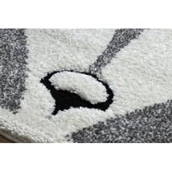 Dywan dziecięcy JOY Koło Fox lisek, dla dzieci - Strukturalny, dwa poziomy runa szary / krem koło 160cm Dywan dziecięcy JOY Koło Fox lisek, dla dzieci - Strukturalny, dwa poziomy runa szary / krem koło 160cm